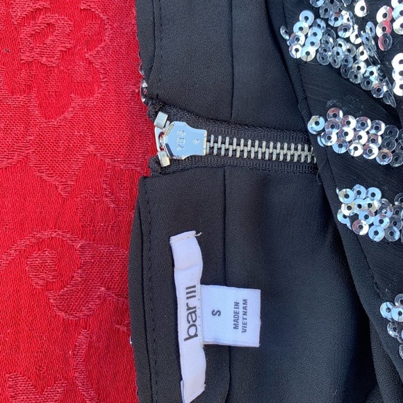 NEW  Skirt Bar III 3 Black Sequin NWT - Size S Silver Animal Print‎ Small - Picture 2 of 5